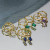 French Emerald Geometric Hoop Stainless Steel Earrings for Women Party Jewelry Accessories Zircon Crystal Drop Earring - Image 4