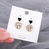 Double Layers Heart Drop Earrings for Women Rhinestone Crystal Korean Bridal Wedding Earring Jewelry - Image 14
