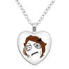Rage Comic Necklace Derp Face Trollface Funny Meme Cartoon Glass Heart Shape Pendant Chain Necklace Charm Jewelry Collect Gift - Image 12