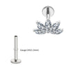 Titanium Marquise Lotus Cartilage Earring 16G Flower CZ Helix Flat Back Stud Labret Piercing Jewelry - Image 8