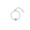 Silver Octagonal Star/Round/Petal Zircon Charms Finger Rings For Women Adjustable Opening Chain Ring Jewelry - Image 13