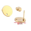 10pcs Stainless Steel Gold Silver Round Disc Earring Post W Loop Hammered Plate Earrings Base For Hypo-Allergenic Earring Making - Image 22