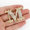 Zircon Inlaid Letter M Brooch Charm Women's Brooch Party Jewelry Accessories Gift - Image 8