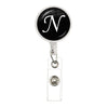 26 English Letters Brooch A-Z Initial Round Glass Ball Pendant Retractable Badge Reel For Women Gifts Jewelry - Image 19