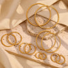 Minimalism Stainless Steel Woman Jewelry Gold Plated Small Medium Large Size Loop Hoop Earrings for Women - Image 5