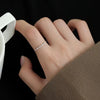 Silver 1.2mm Thin Round Zircon Adjustable Ring For Women Party Classic Jewelry Light Accessories - Image 5