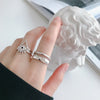 Silver Elegant Twist Two Circle Rings for Women Couple Simple Geometric Handmade Jewelry Adjustable - Image 6