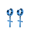 2pc Stainless Steel Men Cross Stars Punk Dangle Earrings Gothic Woman Cross Ear Hoop Earrings Huggies Pendant Piercing Jewelry - Image 31