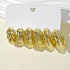 Vintage Ccb Drop Sphere Hoop Earrings Set Irregular Twist C Shape Women Accessories - Image 6