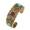 Alloy Oval Turquoise Bracelet Vintage Gold Silver Atmosphere Calm Men And Women Companion Open Bracelet Resale - Image 8