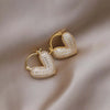 Full Zircon Love Hoop Earrings For Women Shiny Crystal Heart Shaped Temperament Earrings Wedding Jewelry - Image 6