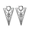 Vintage Triangle Hoop Earrings for Women Cross Stainless Steel Jewelry Moon Accessories Birthday Mother Gifts - Image 12