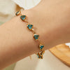 Elegant Red Crystal Zircon Metal Chain Bracelets for Women Colorful Heart Bracelets Party Wedding Wrist Charms Jewelry Gift - Image 2