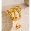 Stainless Steel Layered Hollow Large Wide Statement Bracelet Bangle Set Stainless Steel Pvd Plated Jewelry - Image 2