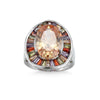 Statement Bridal Big Round Colorful CZ Finger Silver Rings Champagne Cubic Zircon Jewelry for Women Party Gift - Image 2