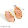 Brown Resin Geometric Shape Earrings Stainless Steel Gold-plated Ear Studs for Women - Image 12