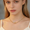Love Knot Double Snake Chain Necklace Women Stainless Steel Clavicle Chain Choker Gold Color Jewelry Gift - Image 1