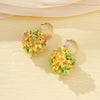 Flower Petal Beads Big Round Drop Earrings For Women Long Earrings Handmade Jewelry Gift boho - Image 16