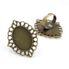 18x25mm 5pcs Antique Silver Bronze Plated Mixed Styles Oval Adjustable Ring Settings Blank/Base - Image 24