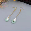 Jade Donut Earrings Gifts for Women Jewelry Amulet Accessories Carved Gemstone Lucky - Image 4