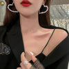 Shiny Full Crystal Rhinestones Heart Hoop Earrings for Women Personality Banquet Earring Delicate Anniversary Jewelry Gift N - Image 2