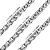 Stainless Steel Cuban Figaro and Wheat Link Necklace in 5 mm or 7 mm Widths - Image 14