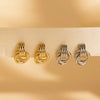 Vintage Three Layers Mini Knot Stud Earrings for Women Gold Plated Twisted Small Circle Stainless Steel Earring Punk Jewelry - Image 2