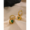 Sweet Heart Drop Stainless Steel Cubic Zirconia Hoop Earrings for Women Gold Color Plated Jewelry - Image 6