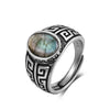 Vintage Black Onyx Silver Rings Retro Silver Oval Black Rings Tiger Eye's Jewelry Tail Rings For Men - Image 21