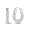 Silver Earrings Women Sparkling Full Set Hoop Earring For Anniversary Wedding Jewelry Gifts - Image 1