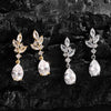 Vintage Cubic Zirconia Pear-shaped Drop Earrings Charm Bridal Wedding Party Woman Hoops Woman - Image 3