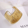 Adjustable Open Wire Cuff Bracelet in Gold-Tone or Silver-Tone - Image 13