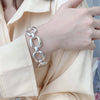 Silver Bracelet Geometric Cube Circle Punk Asymmetric Beaded For Woman Girl Jewelry Gift - Image 13
