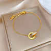 Gold Plated Stainless Steel Dazzling Zircon Bracelet for Women Girls Roman Number Design Charm Party Jewelry Gift - Image 2