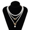 Imitation Pearl Heart Pendant Necklace with Toggle Clasp - Image 6