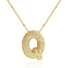 26 Letters Necklaces For Women Man Gold Color Alphabet Zircon Pendant Birthday Party Gift Jewelry - Image 22