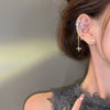 Sparkling Asymmetric Zircon Star Moon Ear Clip for Women Without Piercing Cross Tassel Ear Cuff Clip Earrings Wedding Jewelry - Image 4