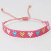 Adjustable Multicolor Heart Bead Bracelet with Woven Pattern - Image 23