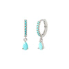 Multicolor Zircon Water Drop Small Hoop Earrings for Women Stainless Steel Pendant Piercing Earrings - Image 16