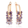Shiny Purple Zircon Drop Earrings For Women Rose Gold Color Bride Wedding Jewelry Crystal Gift - Image 6