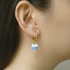 Asymmetric Blue White Flowers Heart Pearl Ceramic Beads Drop Dangle Earrings for Women Beaded Stainless Steel Huggies Earrings - Image 4