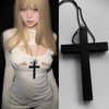 Wooden Cross Pendant Necklace with Alloy Chain and 71 cm Length - Image 2