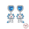 Silver Elegant Sparkling Lucky Clover Hoops Earring For Women Jewelry Simple Colorful Flower Love Gift - Image 23