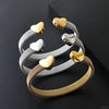 Heart Bracelets Open Elastic Mesh Bangle for Women Gold Color Lover's Stainless Steel Jewelry - Image 1