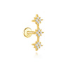 Silver Shiny Star/Heart Zircon Heart Shaped Flat Back Piercing Earring for Women Internal Thread Party Gifts - Image 17