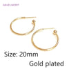 2 Sizes Silver Needle Gold Color C Shape Smooth Hoop Earring Brass Metal Earring Jewelry For Women Gifts - Image 9