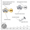 Titanium 16G Triple Baguette CZ Crown Monroe Labret Stud Cartilage Helix Conch Stud Earlobe Piercing - Image 2