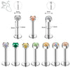 ZS 6-13PCS/LOT 16G Stainless Steel Lip Labret Piercing Set Crystal Monroe Lip Stud Ear Tragus Helix Cartilage Piercing 6/8/10mm - Image 17