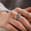 Qeenkiss Silver Vintage Hand Eye Rings for Men Male Birthday Wedding Party Christmas Boyfriend Father Gifts - Image 5