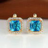 Square Stone Green Zircon Hoop Earrings Cute Female Crystal Birthstone Earrings Boho Gold Color Small Earrings For Women Jewelry - Image 14